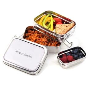 ecolinda Lunchbox aus Edelstahl RIO 3in1 + Snackbox