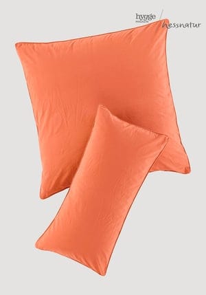 hessnatur Perkal Kissenbezug aus Bio-Baumwolle - orange - Größe 80x80 cm
