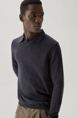 The Merino Wool Buttonless Polo
