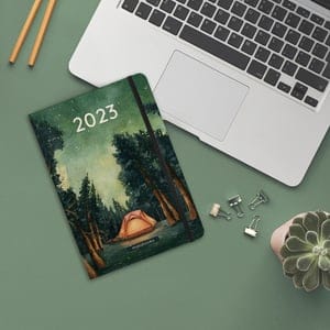 Matabooks Nachhaltiger Jahresplaner 2023 A5 aus Graspapier - Samaya "Wanderlust" (DE/EN)