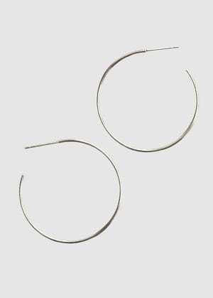 Silver Large Delicate Hoop Earrings