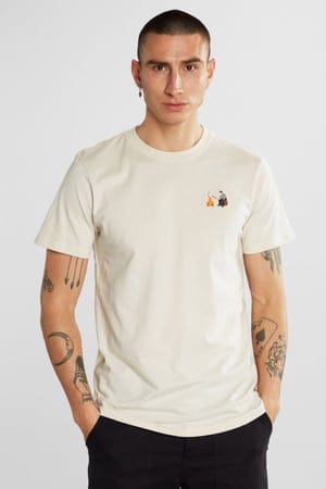 T-Shirt Stockholm Camping Fire Oat White