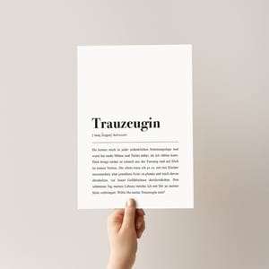 aemmi Trauzeugin Poster DIN A4: Trauzeugin Definition