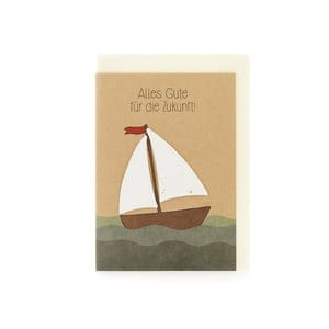 Die Stadtgärtner Grußkarte "Alle Gute" mit Segelboot-Motiv und Blumensamen (DIN A6)