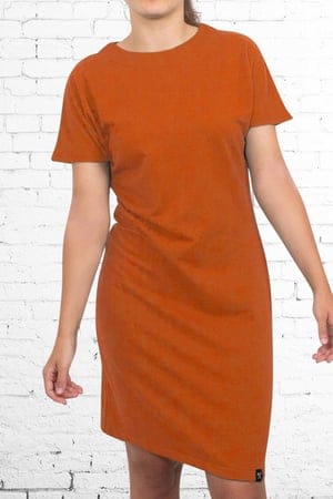 The Driftwood Tales Damen vegan Kleid - recycelter Sweatstoff - Orange
