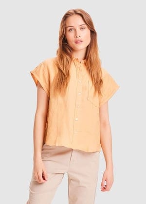 Aster Fold Up Short Sleeve Linen Shirt