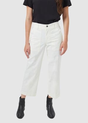 Twill Cropped Wide Leg Pant