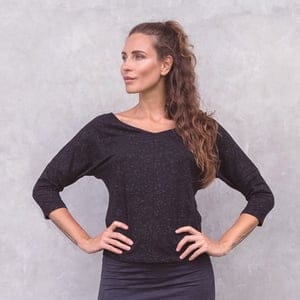 Romy Lurex - Damen - 3/4 Shirt Für Yoga Und Freizeit Aus Biobaumwolle