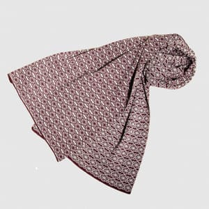 LANARTO slow fashion Schal Muster 'Blüte' zweifarbig gestrickt aus Merinowolle