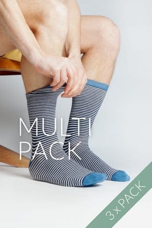 3er Pack Gestreifte Socken für Herren