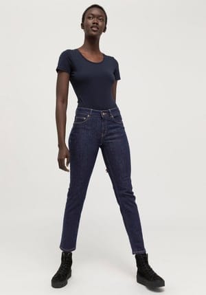 hessnatur Damen Jeans Lea Slim Fit aus Bio-Denim - blau - Größe 31/32