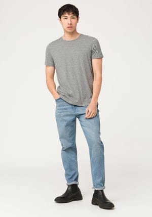 hessnatur Herren T-Shirt aus Bio-Baumwolle mit Kaschmir - grau - Größe 46