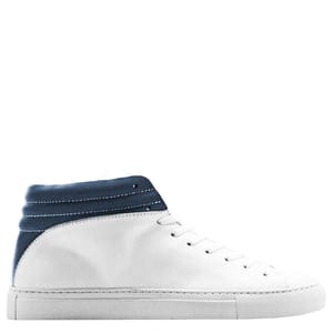 hoher Sneaker aus Leder "nat-2 Sleek white navy" in weiß und blau