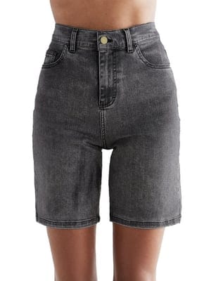 Evermind Damen Jeans-Shorts Bio-Baumwolle/Tencel/Polyester recycelt