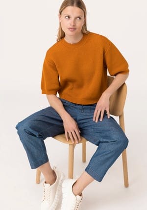hessnatur Damen Pullover aus Bio-Baumwolle - orange - Größe L