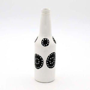 Mio Moyo Flasche aus Glas "Black Circle Design" - Upcycling Dekorationsobjekt und Vase