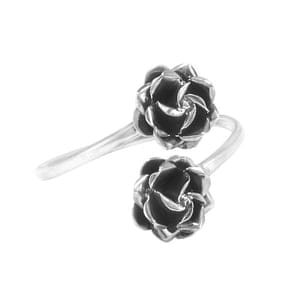 pakilia Silber Ring Mini Rosenblüte Fair-Trade und handmade