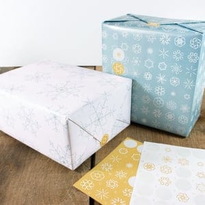 Schneeflocken Geschenkpapier-set Mit Aufklebern
