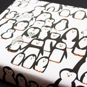 Geschenkpapier Pinguinparade