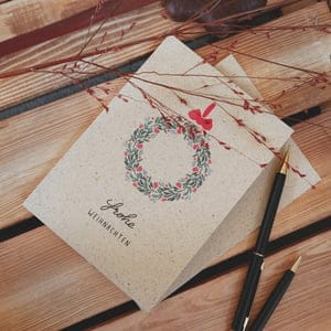 Matabooks Grußkarte Graspapier - "Frohe Weihnachten"