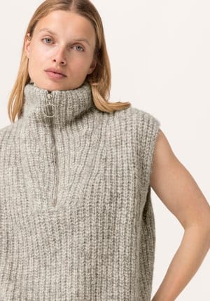 hessnatur Damen Pullover aus Alpaka mit Bio-Pima-Baumwolle - grau - Größe L