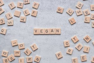 Vegan Scrabble Schriftzug