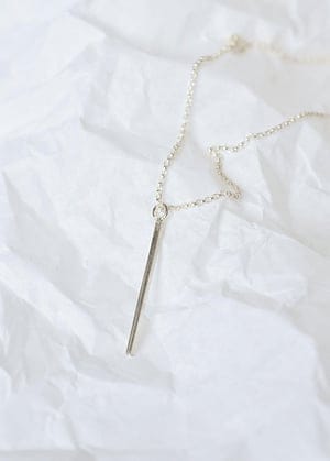 Squared Vertical Pendant Necklace