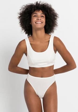 hessnatur Damen Taillenslip high waist aus Bio-Baumwolle mit TENCEL™Modal - weiß - Größe 34