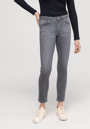 hessnatur Damen Jeans Lea Slim Fit aus Bio-Denim - grau - Größe 26/30