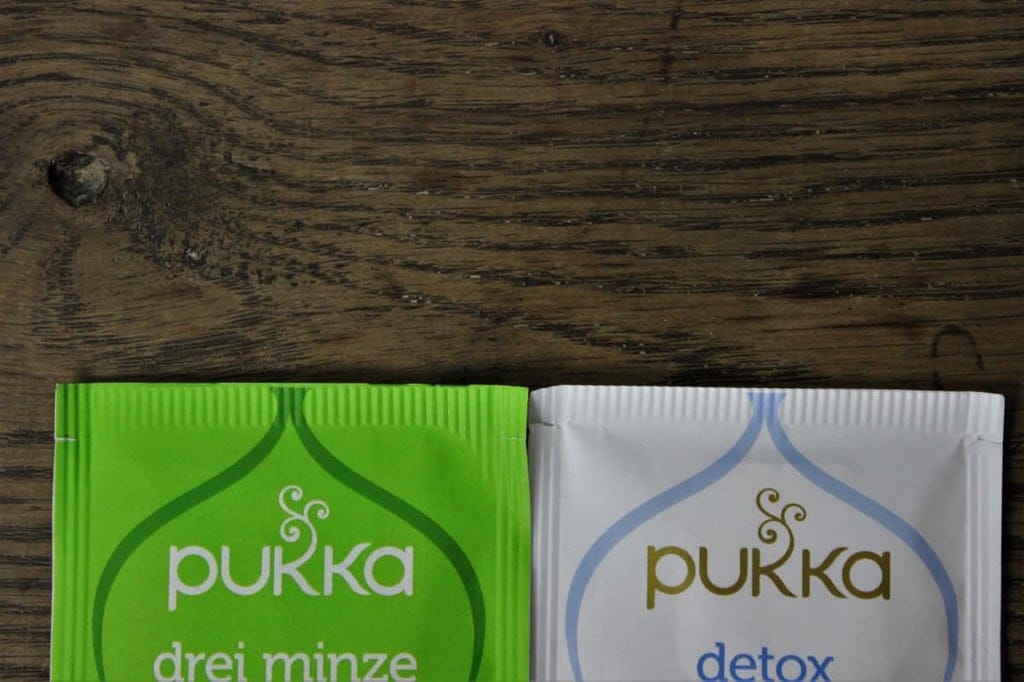 Pukka Teebeutel-Verpackung Sorten drei Minze und detox