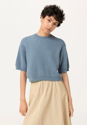 hessnatur Damen Pullover aus Bio-Baumwolle - blau - Größe M
