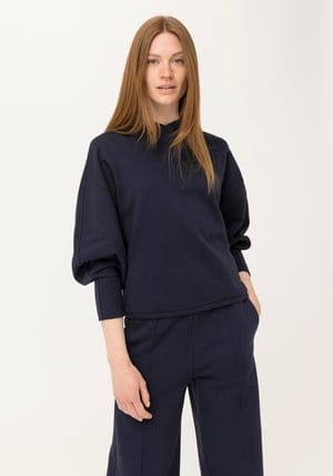 hessnatur Loungewear Sweat-Hoodie aus Bio-Baumwolle - blau - Größe L