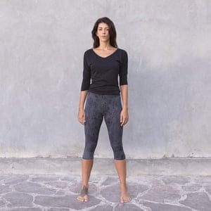 Romy - Damen - 3/4 Shirt Für Yoga Und Freizeit Aus Biobaumwolle - Rückenfrei - Schwarz