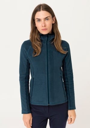 hessnatur Damen-Outdoor Softfleece-Jacke aus Bio-Baumwolle - blau - Größe 34