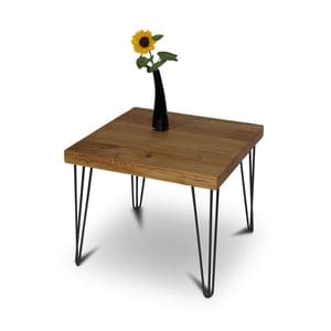 GreenHaus Balken Couchtisch 60x60 cm Wildeiche Massivholz Beistelltisch Tisch