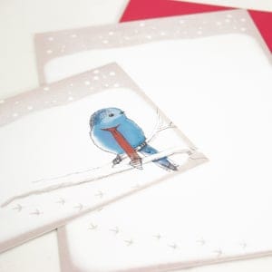 Bow & Hummingbird Grußkarte Vogel im Schnee