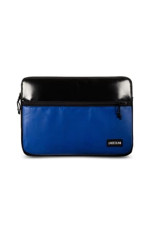 UNBEGUN Damen vegan Laptop-Hülle Fronttasche Schwarz Blau