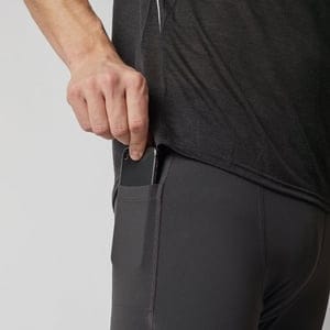 runamics Kurze Herren Sport Leggings / Running Tights / Laufhose mit Taschen - schwarz