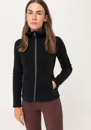 hessnatur Damen-Outdoor Softfleece-Jacke aus Bio-Baumwolle - grau - Größe 34