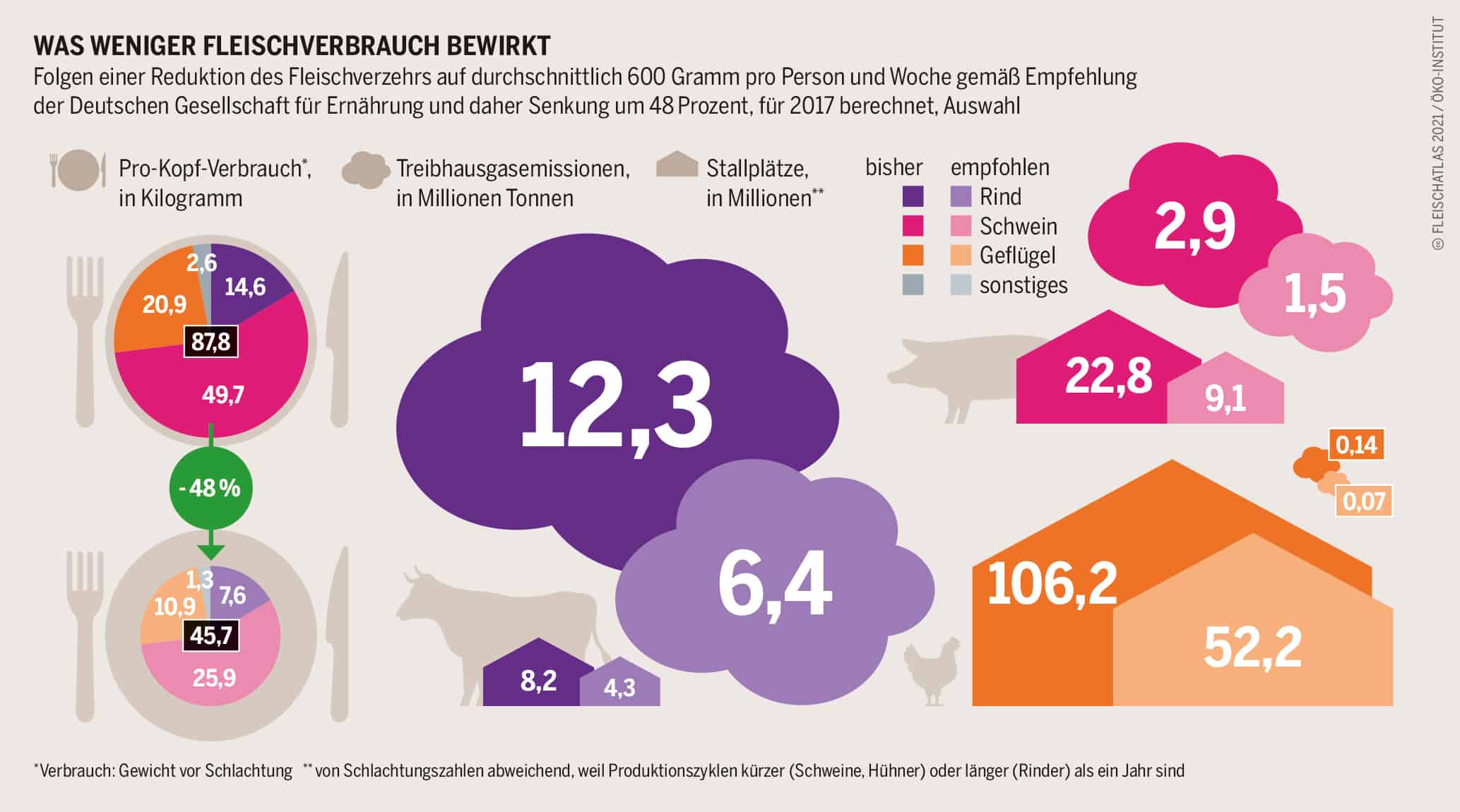 Was weniger Fleischverbrauch bewirkt Grafik: Fleischatlas 2021 | Bartz/Stockmar CC-BY-4.0