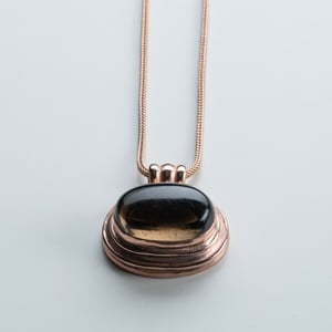 MishMish by WearPositive Vintage Unikat: Kette mit großem Rauchquarz, Roségold