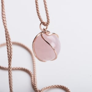 MishMish by WearPositive Vintage Unikat: Kette Rosenquarz, Roségold