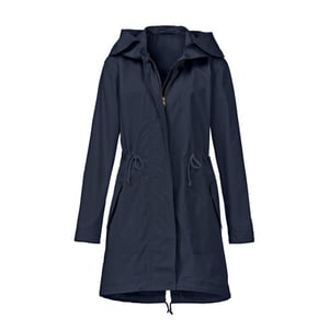 Kapuzen-Parka aus Bio-Baumwolle mit Tunnelzug und 2-Wege-Reißverschluss, nachtblau