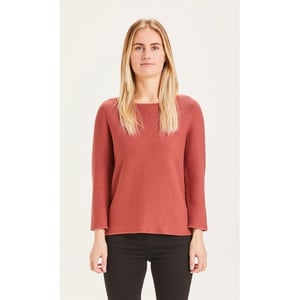 KnowledgeCotton Apparel Strickpullover Myrthe mit U-Boot Ausschnitt - aus Biobaumwolle