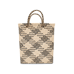 Amalfi Medium Black Straw Basket Bag