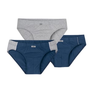 3er-Pack Slip, blau/grau-meliert