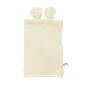 Frottier-Waschhandschuh aus reiner Bio-Baumwolle, creme