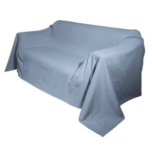 Tagesdecke aus Bio-Baumwolle, rauchblau