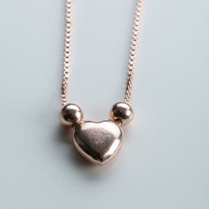 MishMish by WearPositive Vintage Unikat: Kette Herz und Kugeln, Roségold