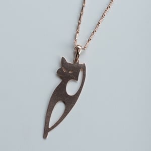 MishMish by WearPositive Vintage Unikat: Kette mit Katze, Roségold
